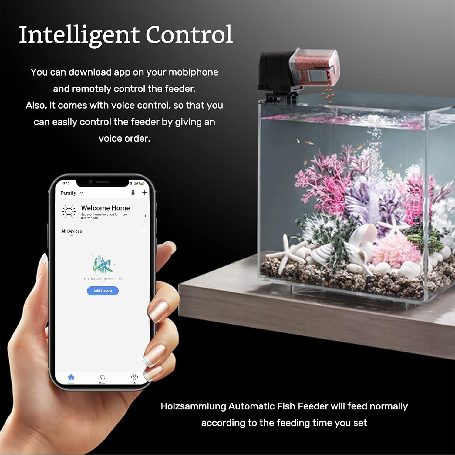 "🐟✨ Smart Fish Feeder: Your Ultimate Aquarium Buddy! 🌊📱 Control it from anywhere with WiFi & never worry about feeding again! Perfect for holidays! 🐠💚 #FishCare #SmartHome"