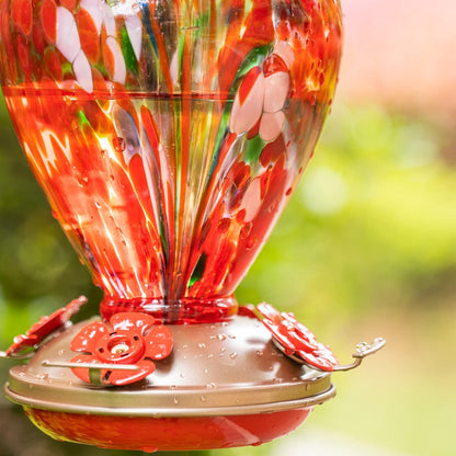 🌺 Brighten Mom's Day with this Stunning 34OZ Hand Blown Glass Hummingbird Feeder! Perfect for Outdoor Decor & Comes with an Ant Moat! 🐦💖 #GiftsForMom #HummingbirdLove #BackyardBliss