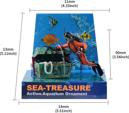 🌊🐠 Dive into fun with our Action Aquarium Treasure Chest Diver! 💦✨ This floating bubbler brings life to your fish tank with vibrant movement! 🐟💖 #AquariumDecor #FishTankFun