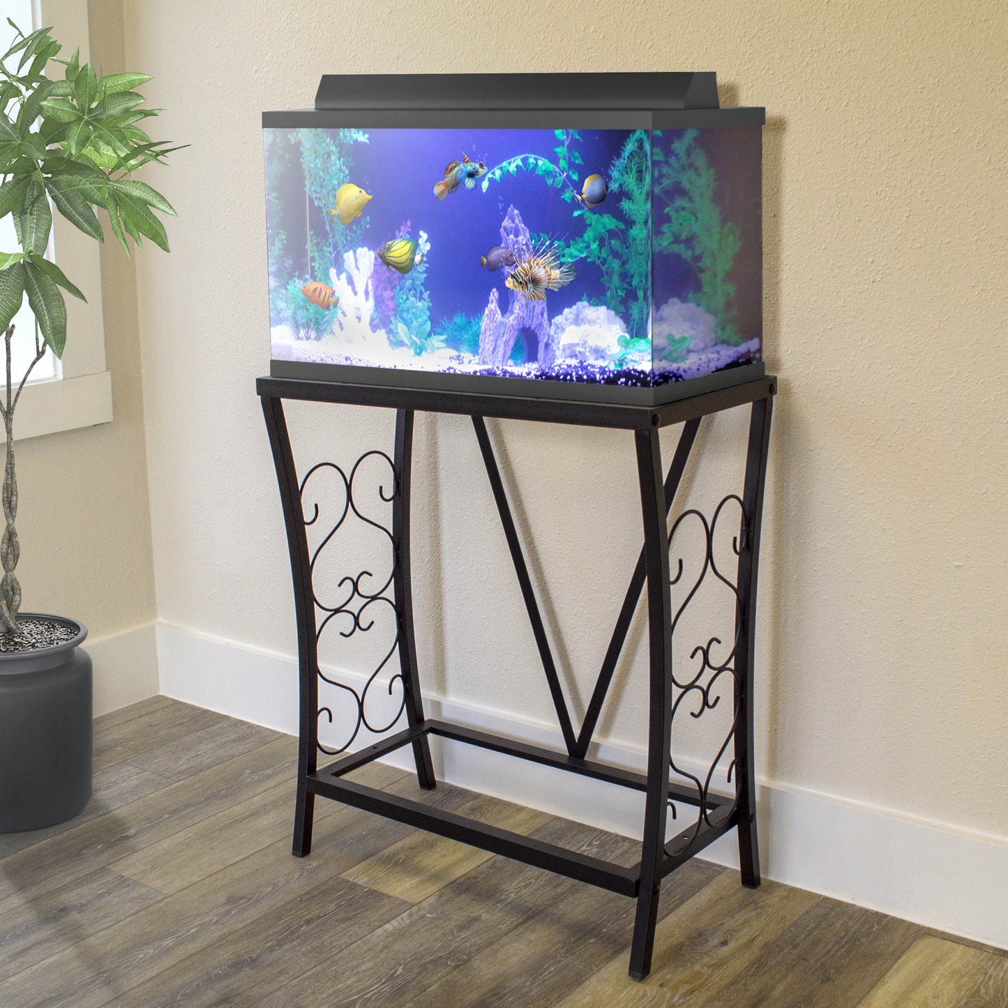 "Transform Your Aquarium Setup with the Aquatic Fundamentals 20 Gallon Metal Stand!"