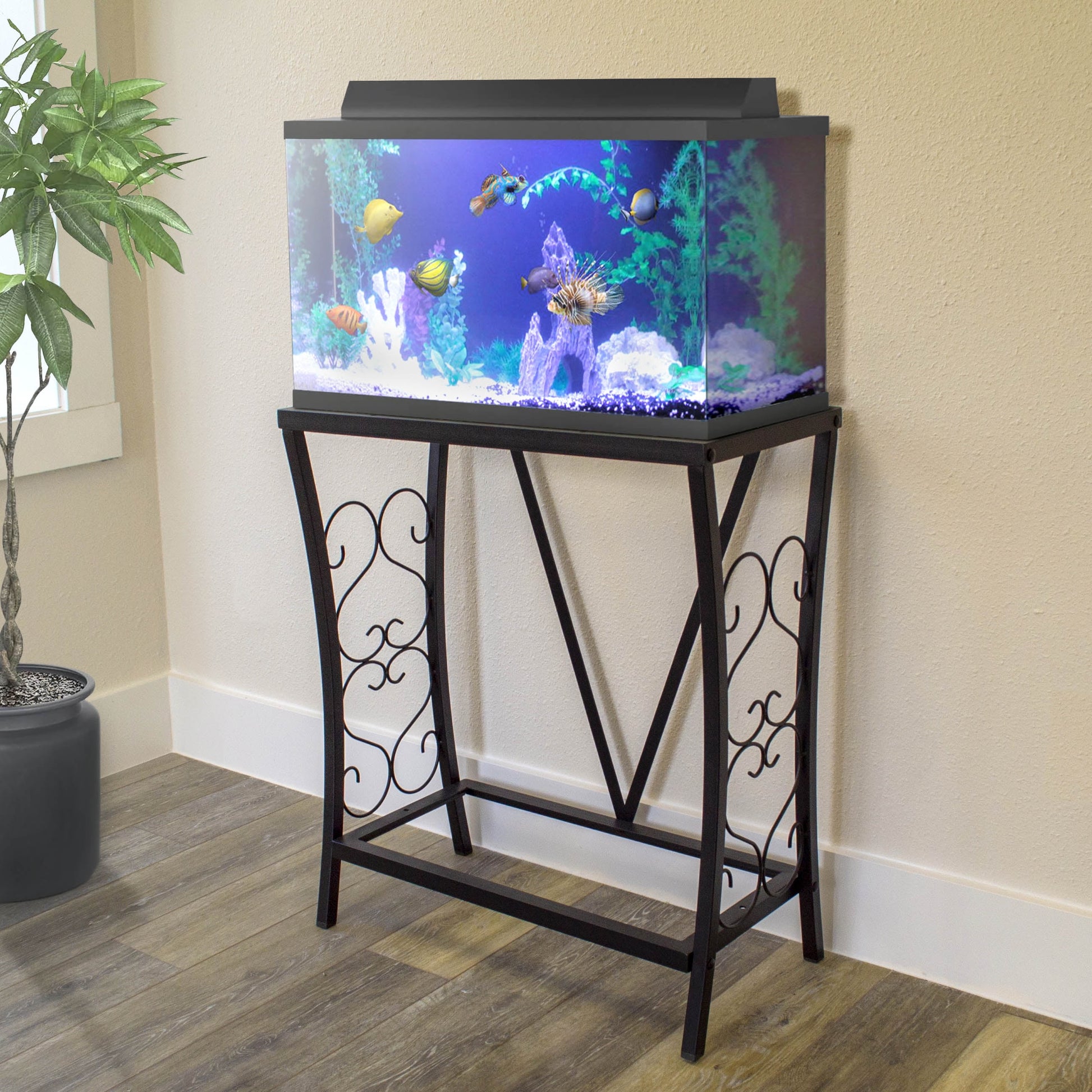 "Transform Your Aquarium Setup with the Aquatic Fundamentals 20 Gallon Metal Stand!"