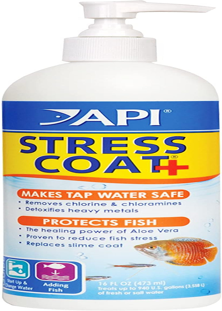 🌊🐠 Transform your aquarium with API STRESS COAT! 🐟✨ 16 oz of ultimate water conditioner for happy, healthy fish! 💧💙 #AquariumCare #FishTankEssentials