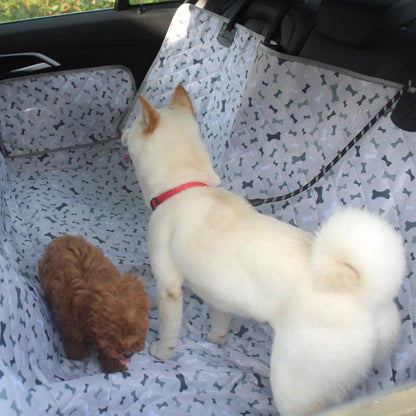 Back Seat Cover for Dogs - Cute Seat Protector, Bone Pattern, Oxford Fabric