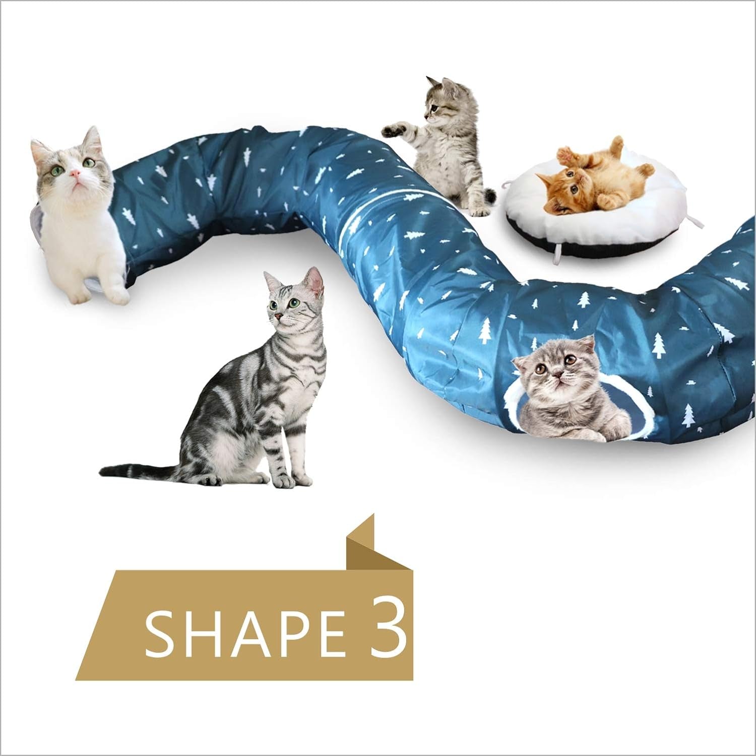 🐾🎉 Ultimate Fun for Your Furry Friends! 🌙 Introducing the AUOON Cat Tunnel Bed - a cozy playground with a central mat! Perfect for kittens, puppies, rabbits, and more! 🐱🐶💙 #PetPlaytime #CatLovers #HappyPets