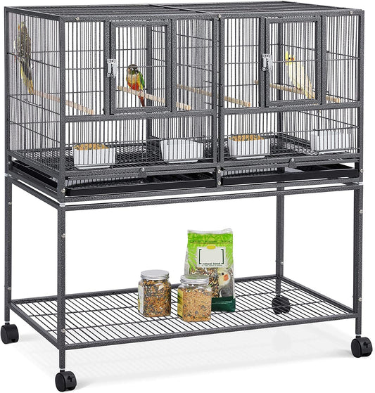 "🐦✨ Elevate Your Bird's Home! Check out our Yaheetech 41.5" Stackable Breeder Cage - Perfect for Parakeets, Canaries, and More! 🐥💕 Comes with a Rolling Stand for Easy Mobility! 🛒 #BirdLovers #PetCage"