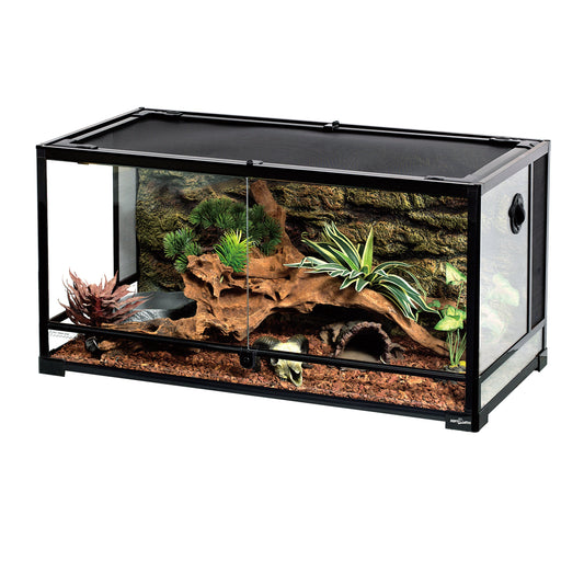 "Transform Your Reptile's Home! 🦎✨ Check out the REPTI-ZOO Glass Terrarium with Double Hinge Door & Screen Ventilation - Perfect Size 36"x18"x18" in Sleek Black! 🖤 #ReptileLovers #Terrarium"