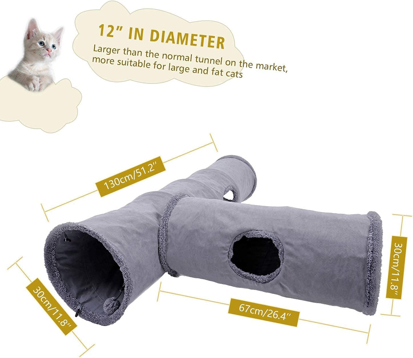 "🎉 Unleash the Fun! 🐾 Check out our Collapsible Cat Tunnel - the ultimate playtime hideaway for your furry friend! 🐱✨ Durable suede, crinkle sounds, and a fun ball included! 🐾💖 #CatLovers #PetPlaytime"