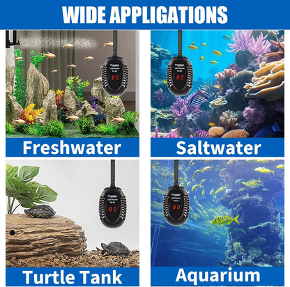 🌊🐢 Keep your aquatic friends cozy with the FREESEA 50W Aquarium Heater! Perfect for Betta, saltwater, and freshwater tanks (1-10 gallons) with adjustable temp control! 🐟💧 #AquariumLife #FishTankHeater