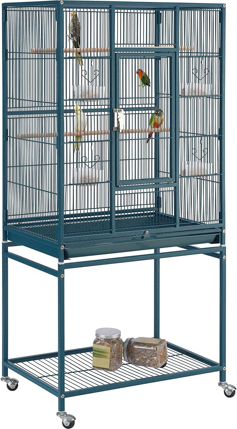 "🏰✨ Elevate Your Feathered Friends' Home! Check out the Yaheetech 54-Inch Wrought Iron Bird Cage - Perfect for Parrots, Parakeets & More! 🦜💚 #BirdCage #PetLovers"