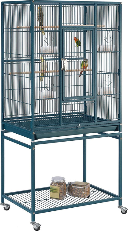 "🏰✨ Elevate Your Feathered Friends' Home! Check out the Yaheetech 54-Inch Wrought Iron Bird Cage - Perfect for Parrots, Parakeets & More! 🦜💚 #BirdCage #PetLovers"