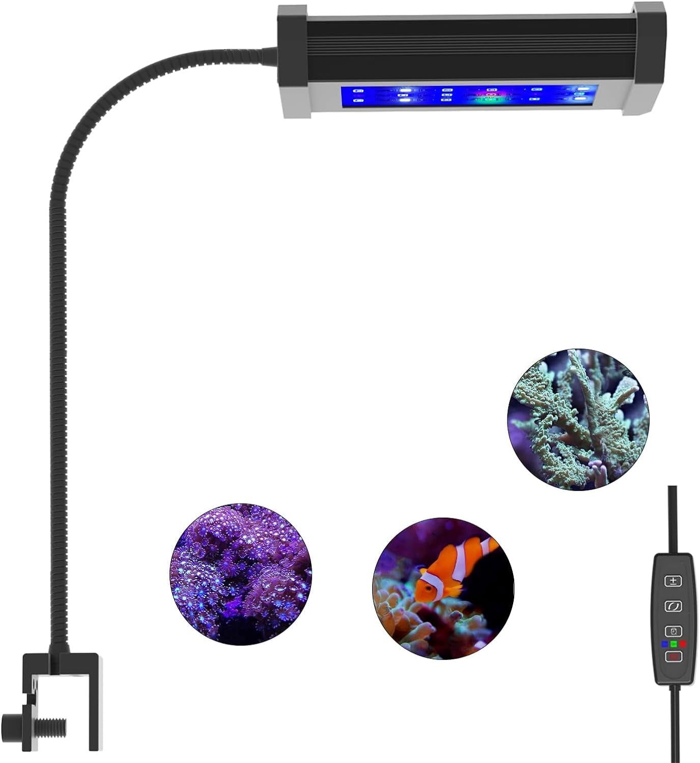 "Transform Your Nano Tank! 🌊✨ Lominie Clip-On Aquarium Light with Timer - Perfect Full Spectrum Coral Glow for Small Saltwater Fish Tanks! 🐠💡"