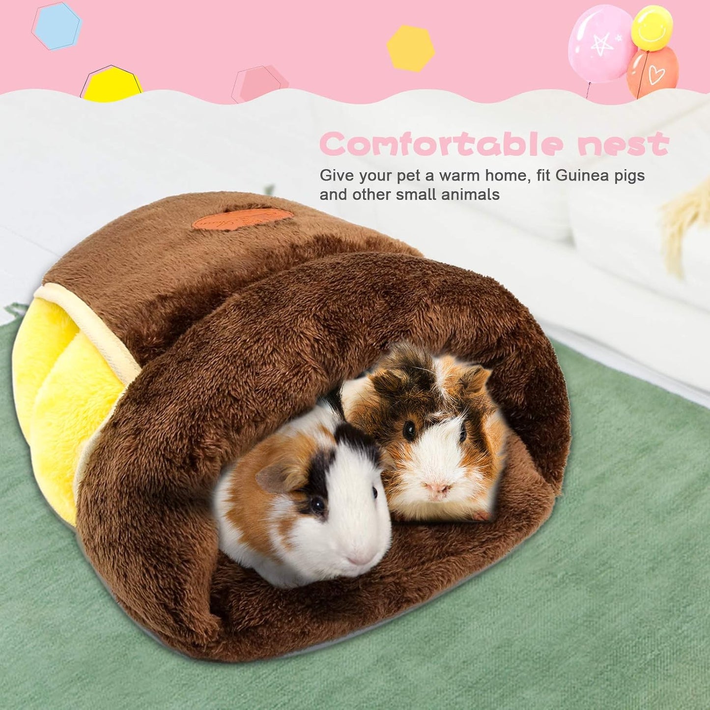 "🐹💕 Snuggle Time! Discover the YUEPET Cozy Cave Bed for your furry friends! Perfect for guinea pigs, squirrels, and more! 🏡✨ #SmallAnimalLove #CozyCave"