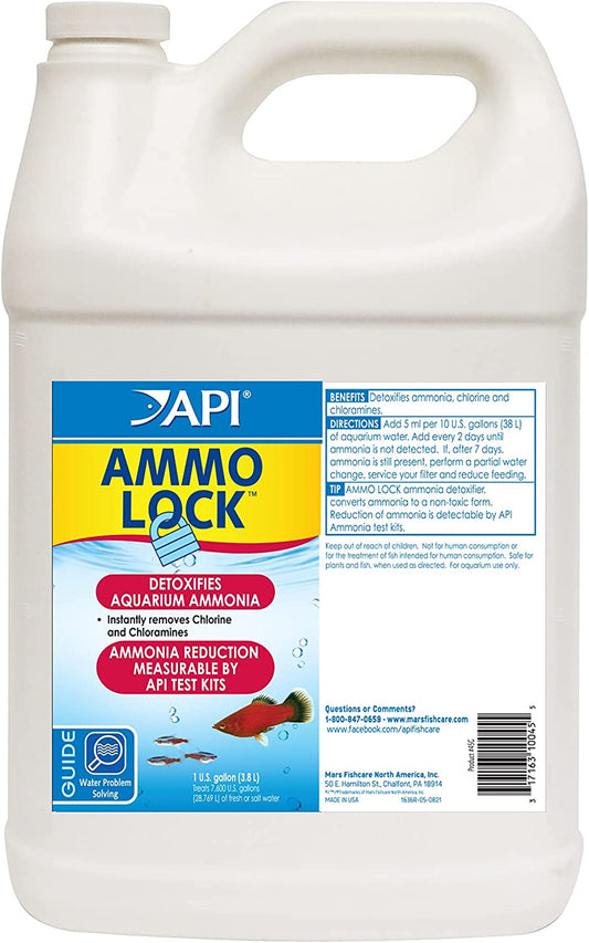 "Keep Your Aquarium Safe! 🌊✨ API Ammo Lock - 1 Gallon Ammonia Detoxifier for Freshwater & Saltwater!"