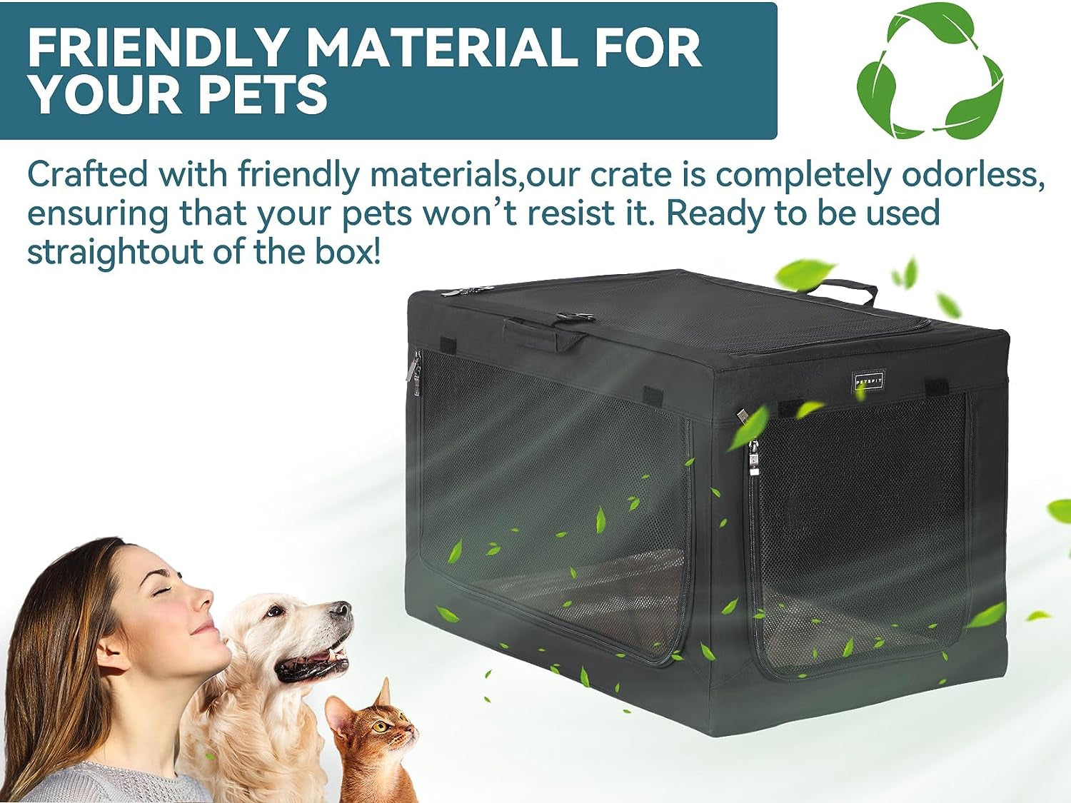 "🐾 Travel in Style with the Petsfit 24" Soft Dog Crate! 🐶✨ Adjustable, Chew-Proof Mesh Windows & Cozy Mat – Perfect for Indoor & Outdoor Adventures! 🏕️🖤 #PetTravel #DogLovers"