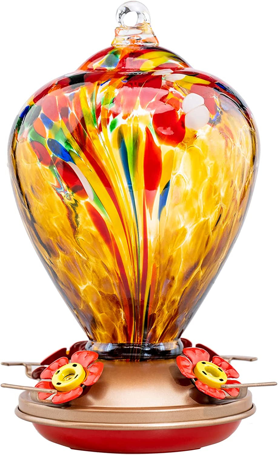 🌺 Brighten Mom's Day with this Stunning 34OZ Hand Blown Glass Hummingbird Feeder! Perfect for Outdoor Decor & Comes with an Ant Moat! 🐦💖 #GiftsForMom #HummingbirdLove #BackyardBliss