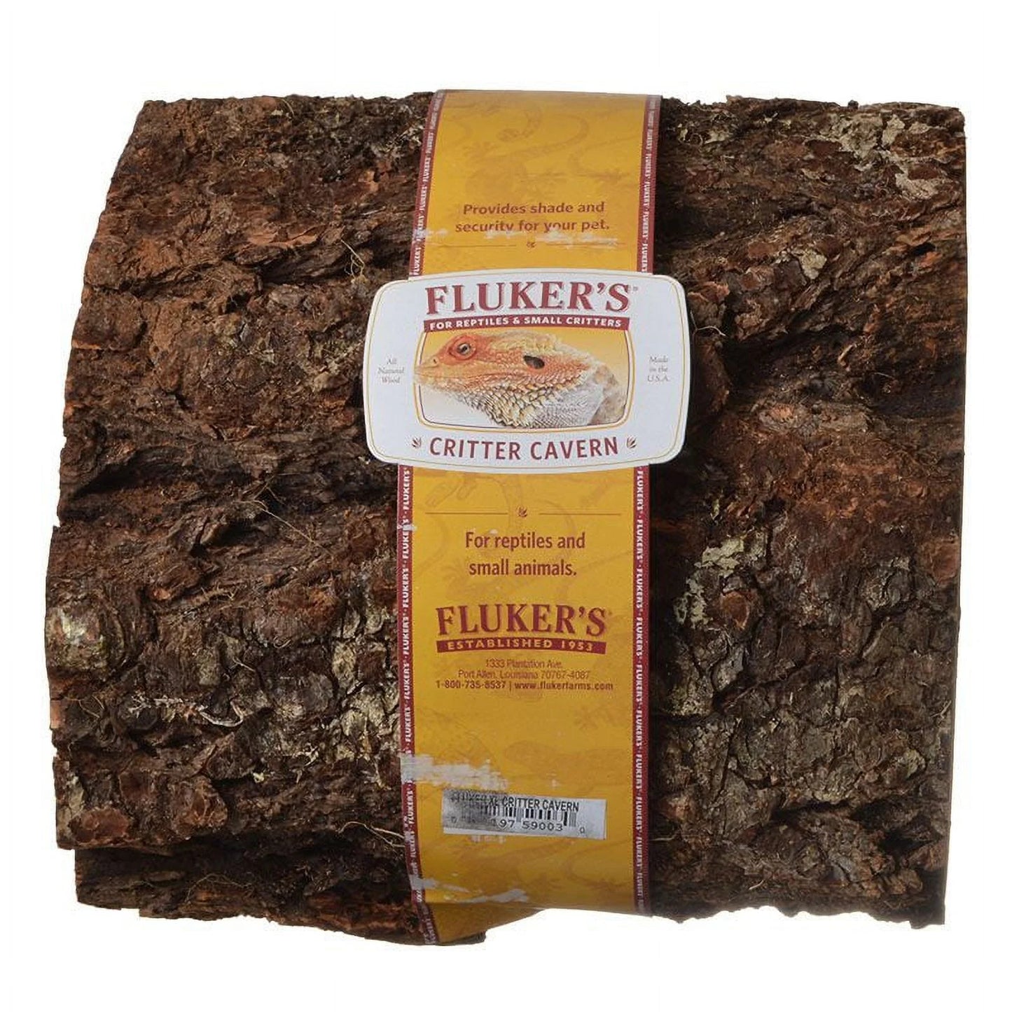 🏞️ Create the perfect hideout for your reptiles and small pets with Fluker's Critter Cavern Half-Log! 🐍🐢 #PetComfort #ReptileLife