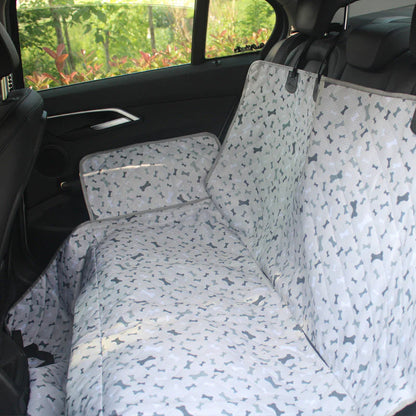 Back Seat Cover for Dogs - Cute Seat Protector, Bone Pattern, Oxford Fabric