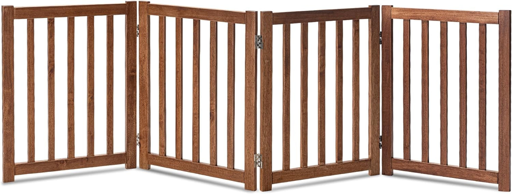 "Keep Your Furry Friends Safe with the Stylish LZRS Freestanding Hardwood Pet Gate! 🐾✨ Perfect for Doorways & Stairs - 24" Height, 2 Panels of Natural Wood! #PetSafety #HomeDecor"