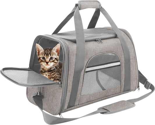 Cat Carrier Dog Carriers for Small Dogs Soft Slided Airline Approved Collapsible Pet Travel Carrier, Small (19" W X 12" H X 10.6" D)