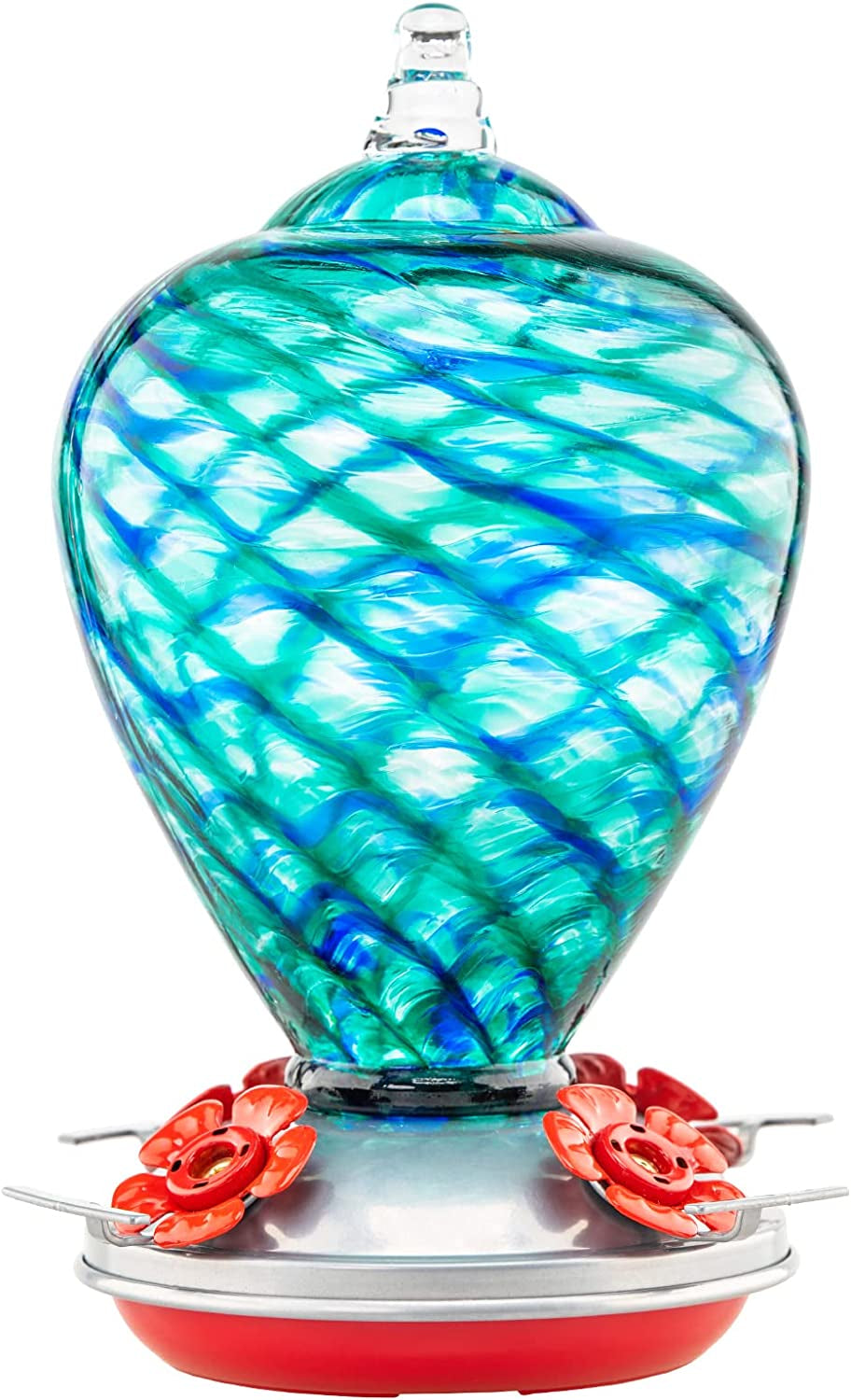 🌺 Brighten Mom's Day with this Stunning 34OZ Hand Blown Glass Hummingbird Feeder! Perfect for Outdoor Decor & Comes with an Ant Moat! 🐦💖 #GiftsForMom #HummingbirdLove #BackyardBliss