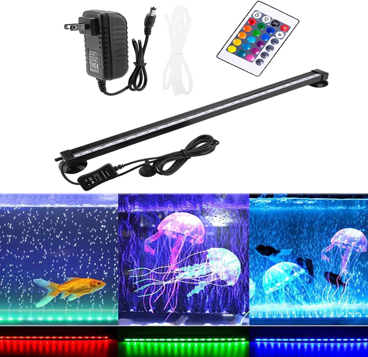 "Transform Your Aquarium with the HCDMRE LED Fish Tank Light! 🌈✨ Submersible, Waterproof & Color Changing - Control it All with a Remote! 🐠💧"