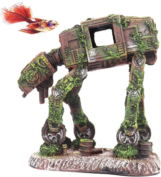 "Transform Your Aquarium with Star Wars-Inspired Alien Fish Robot Decorations! Perfect for Betta and Small Fish! 🌌🐠✨"