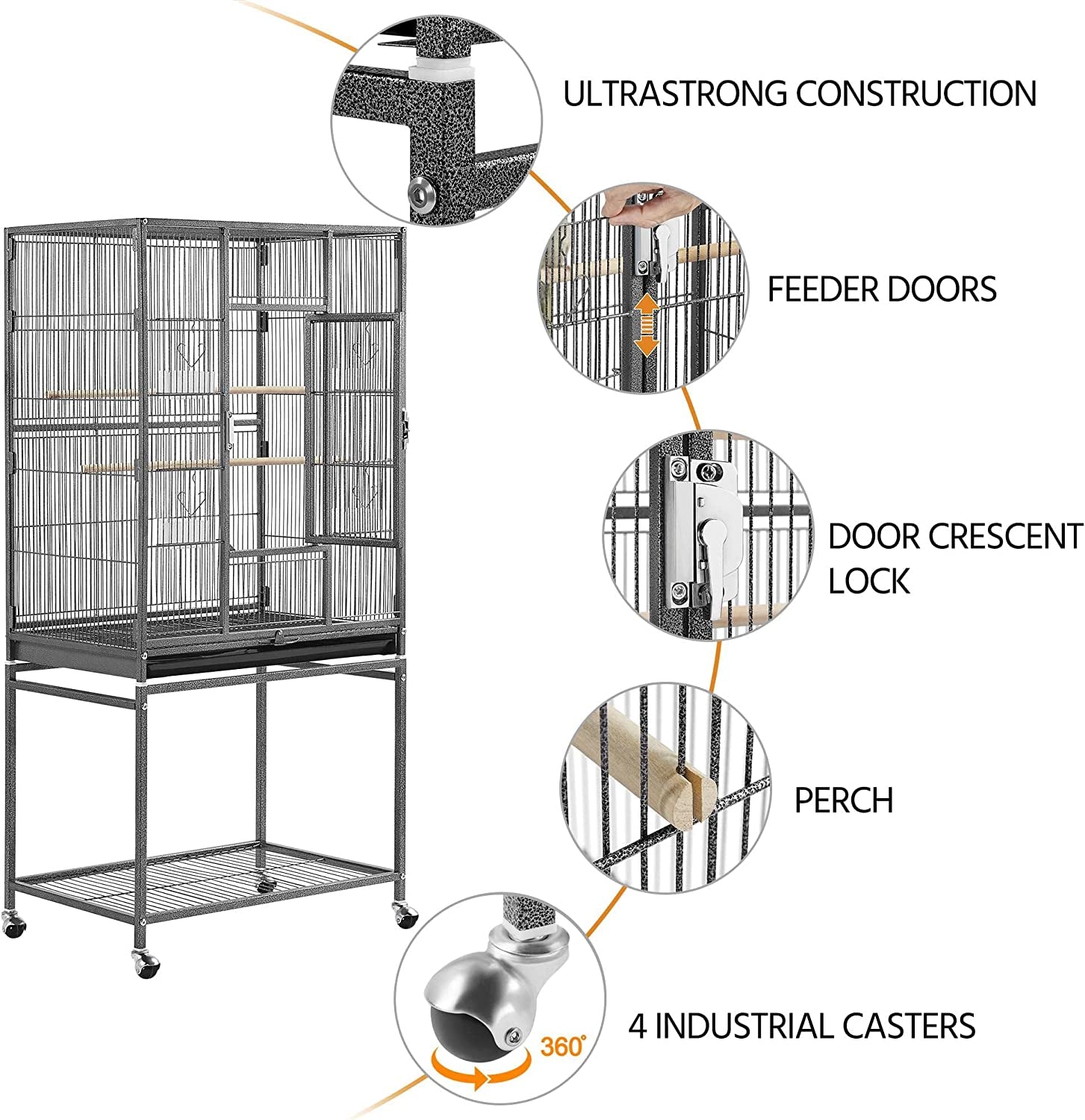 "🏰✨ Elevate Your Feathered Friends' Home! Check out the Yaheetech 54-Inch Wrought Iron Bird Cage - Perfect for Parrots, Parakeets & More! 🦜💚 #BirdCage #PetLovers"