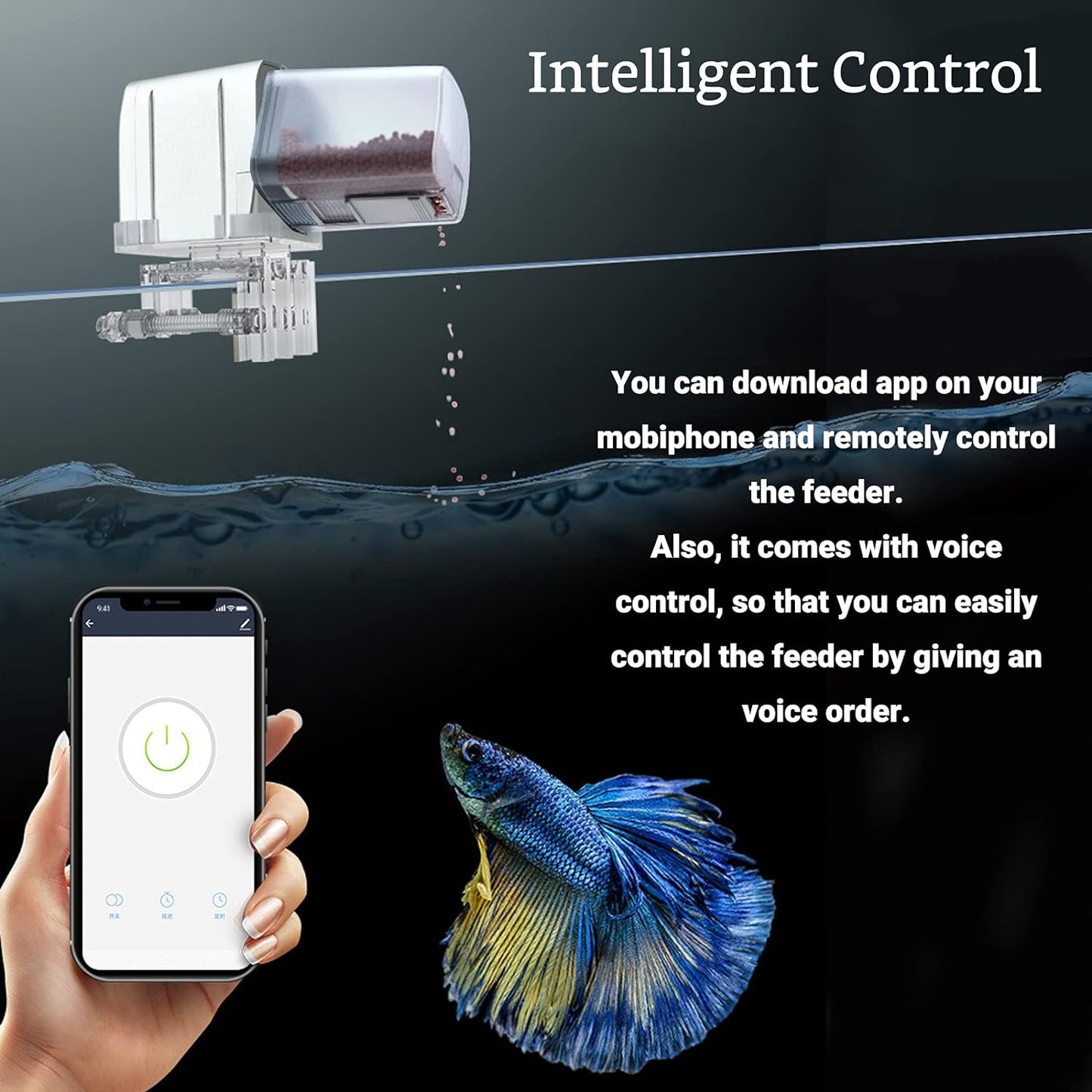 "🐟✨ Smart Fish Feeder: Your Ultimate Aquarium Buddy! 🌊📱 Control it from anywhere with WiFi & never worry about feeding again! Perfect for holidays! 🐠💚 #FishCare #SmartHome"