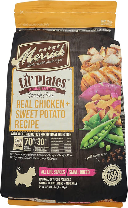 🐾 Give your pup the best with Merrick Premium Grain Free Dog Food! 🐶🥗 Made with real chicken & sweet potato, this wholesome kibble is perfect for your furry friend. 🥳✨ 22 lbs of tail-wagging goodness! #DogFood #GrainFree #HappyPets