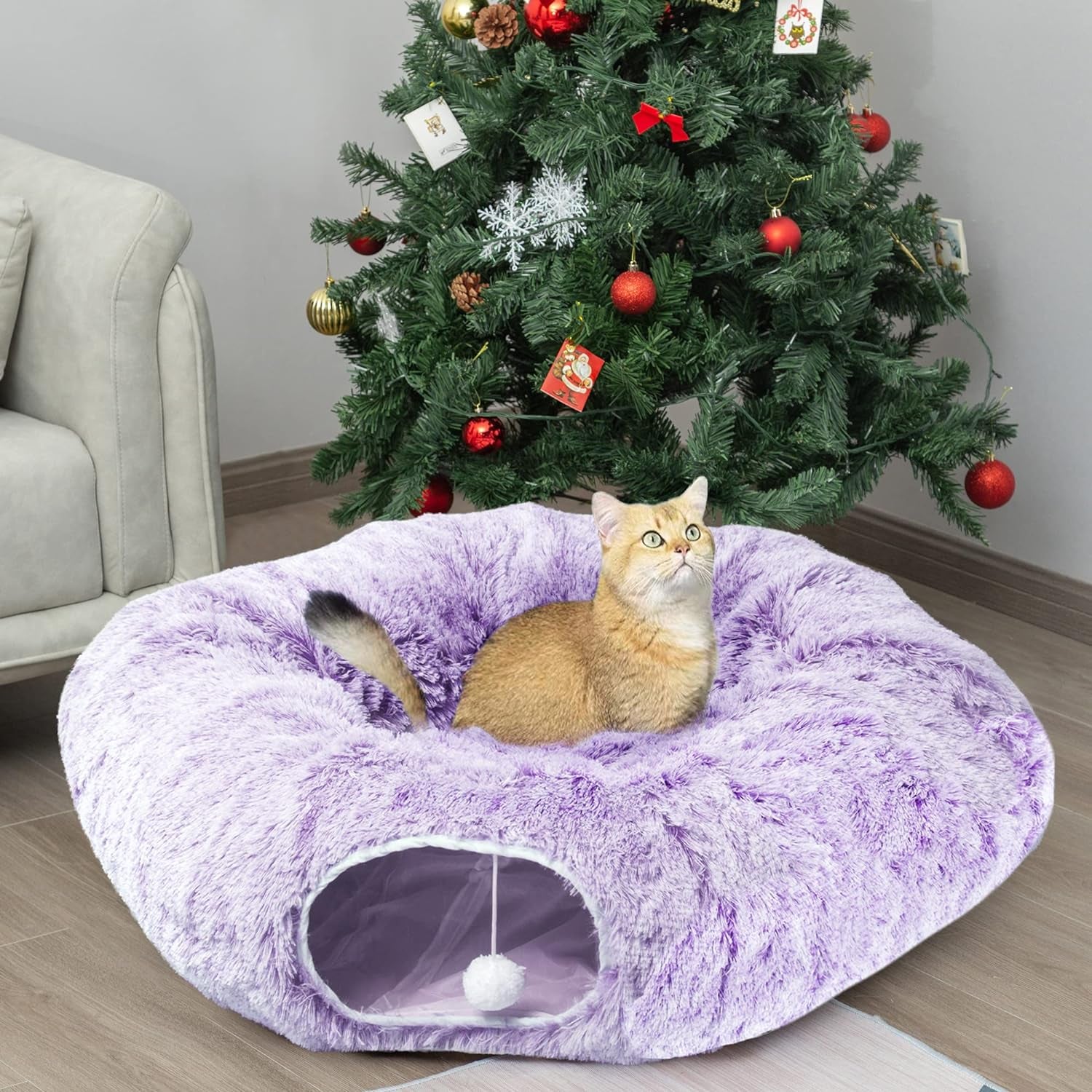 🐾🎉 Ultimate Fun for Your Furry Friends! 🌙 Introducing the AUOON Cat Tunnel Bed - a cozy playground with a central mat! Perfect for kittens, puppies, rabbits, and more! 🐱🐶💙 #PetPlaytime #CatLovers #HappyPets