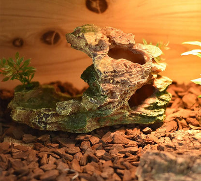 "Transform Your Reptile's Home with OMEM's Stylish Small Hide! 🦎🌿 Perfect for Turtles & Humid Habitats - Featuring a Stunning Red Soil Design!"