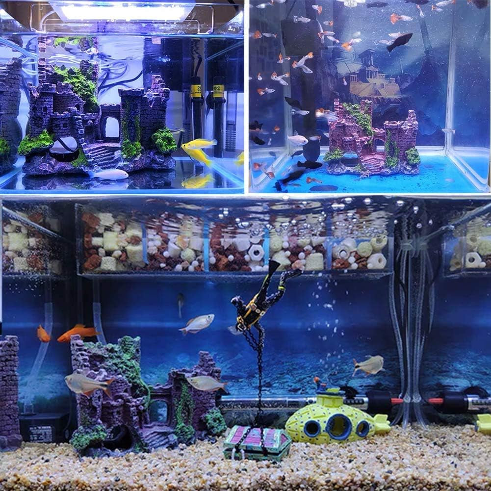 🏰✨ Transform Your Aquarium with Our Stunning Resin Castle Decoration! Perfect Hideout for Betta, Shrimp, and Turtles! 🐠🐢 #AquariumDecor #FishTankAccessories