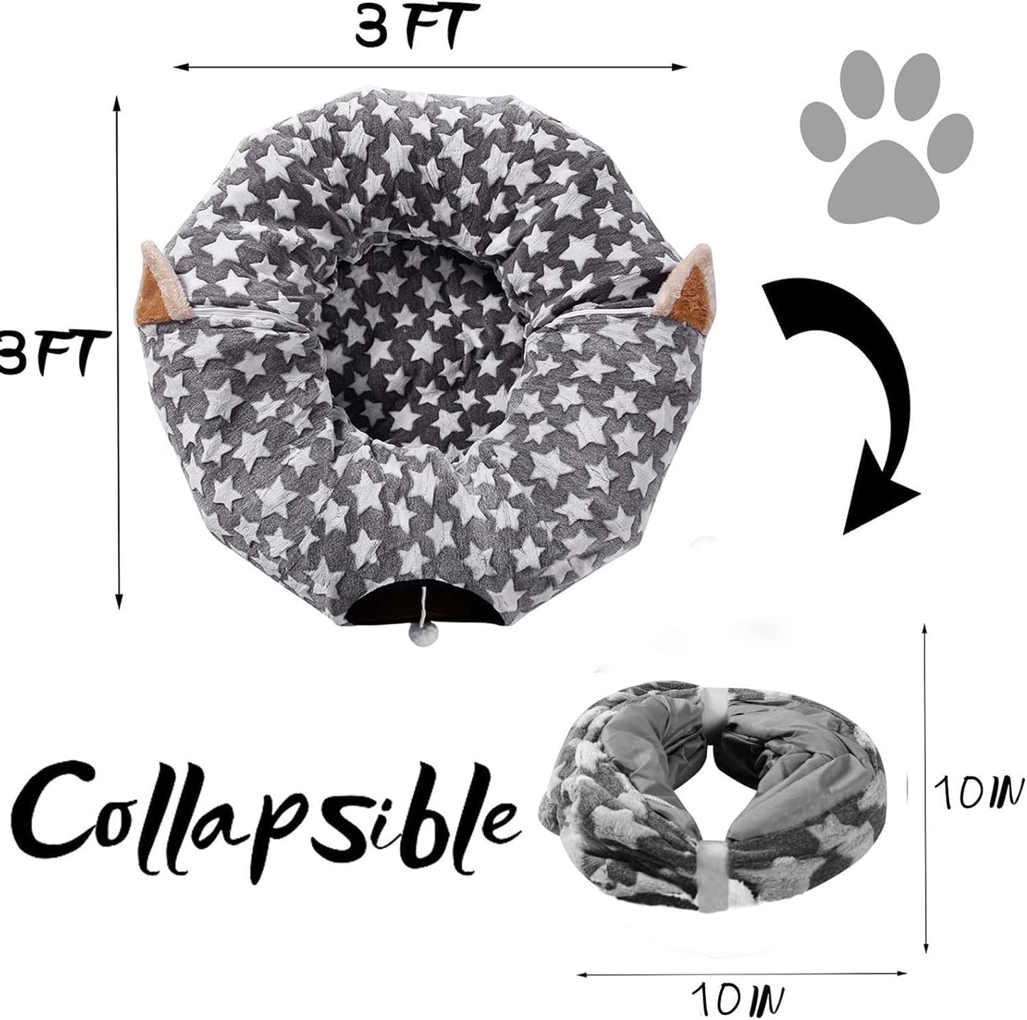 🌟 Treat your fur babies to the ultimate playtime paradise! 🐾✨ Check out the LUCKITTY Large Cat Tunnel Bed - plush, cozy, and oh-so-fun with fluffy toy balls and a comfy cushion! Perfect for cats and small dogs! 🐱🐶💖 #CatLovers #PetParadise